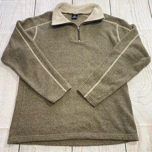 Kuhl Men's Tan 1/4 Zip-Up Sweater Large
